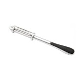 Peeler 2in1 pentru legume si fructe, flippy, multifunctional, cu 2 lame de curatati si feliat, varf ascutit pentru gaurit, 18 cm, din otel inoxidabil,