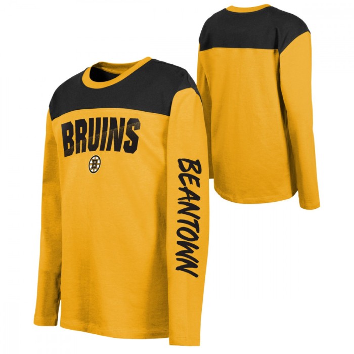 Boston Bruins tricou cu măneci lungi pentru copii Unbeaten Run Ls Crew Nk Tee - Dětsk&eacute; L (13 - 14 let)