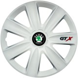 Set 4 Capace Roti GTX Alb R15, Compatibil Cu Skoda, Autohelix MSA