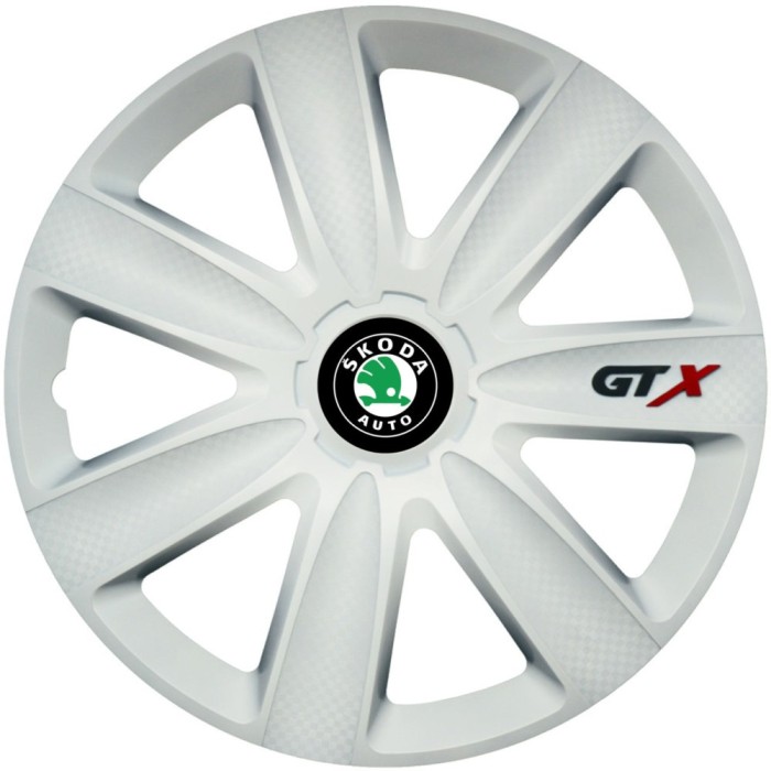 Set 4 Capace Roti GTX Alb R16, Compatibil Cu Skoda