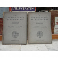 Die Kunstlerische gestaltung von eisenkonstruktionen 2 volume - Carte de arhitectura , Dr. Ing. H. Jordan , 1913 foto