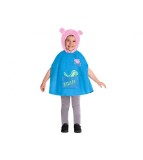 Costum carnaval Peppa Pig George pentru copii, pelerina si gluga, marime 110/116 cm (4-6 ani)