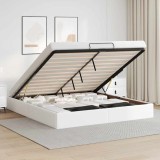 Cumpara ieftin Cadru de pat otoman fără saltea alb 160x200cm piele artificială