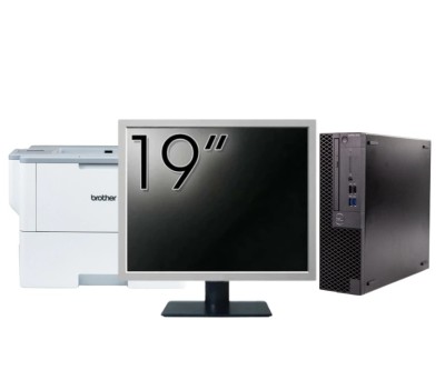 Pachet Calculator Second Hand DELL OptiPlex 3070 SFF, Intel Core i3-9100 3.60 - 4.20GHz, 8GB DDR4, 256GB SSD + Monitor 19&amp;amp;quot; + Imprimanta Brother H foto