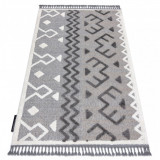 Covor MAROC P659 Aztec, Etnic gri Franjuri Berber shaggy, 160x220 cm, Dreptunghi, Polipropilena