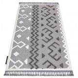 Covor MAROC P659 Aztec, Etnic gri Franjuri Berber shaggy, 140x190 cm, Dreptunghi, Polipropilena