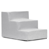 Scara pentru animale de companie, caini sau pisici, 3 trepte, antiderapanta, husa detasabila, inaltime 30 cm, gri deschis Household NewTrend