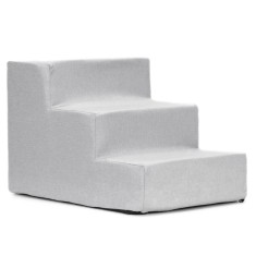 Scara pentru animale de companie, caini sau pisici, 3 trepte, antiderapanta, husa detasabila, inaltime 30 cm, gri deschis Household NewTrend