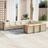 VidaXL Set canapele de grădină cu perne, 10 piese, bej, poliratan 3262033