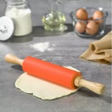 Sucitor din silicon cu ax rotativ si manere din lemn, 39.5 x 5.3 cm, Kinghoff