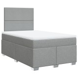 Cumpara ieftin Pat continental cu saltea, gri deschis, 120x200 cm, textil