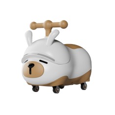 Masinuta Ride-On Flippy, Sistem Anti-Rasturnare, Sistem de Lumini si Sunet, Bluetooth, 1-3 Ani, Model Catel, 43 x 33 x 26 cm, Alb - Maro foto