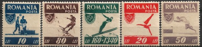 C2443 - Romania 1946 - Sport 5v.neuzat,perfecta stare