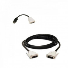 Adaptor cablu DisplayPort to DVI-D + cablu DVI-D to DVI-D foto