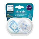 Avent Suzete ultra air 6-18 luni, blue/verde x 2buc, SCF 085/03, Philips Avent