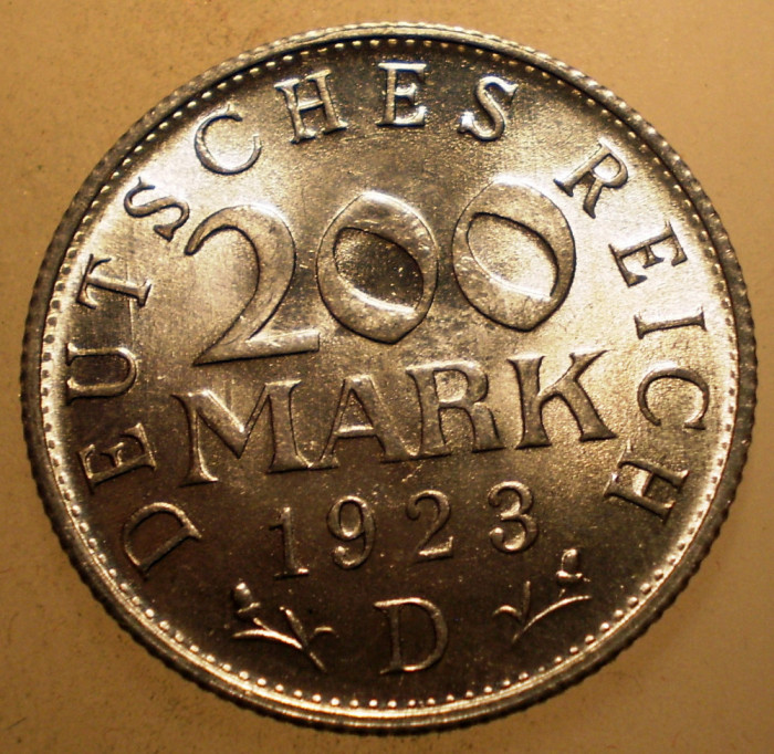 7.740 GERMANIA WEIMAR 200 MARK 1923 D AUNC
