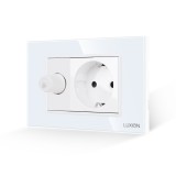 Cumpara ieftin Comutator Pentru Ventilator + Priza cu Rama din Sticla LUXION, Standard Italian, 3M SmartElectro IntelligentHouse