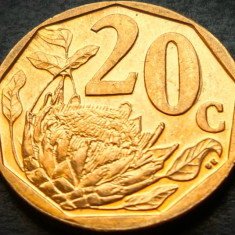 Moneda 20 CENTI - AFRICA de SUD, anul 2009 * cod 4153 = AFURIKA TSHIPEMBE UNC