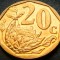 Moneda 20 CENTI - AFRICA de SUD, anul 2009 * cod 4153 = AFURIKA TSHIPEMBE UNC