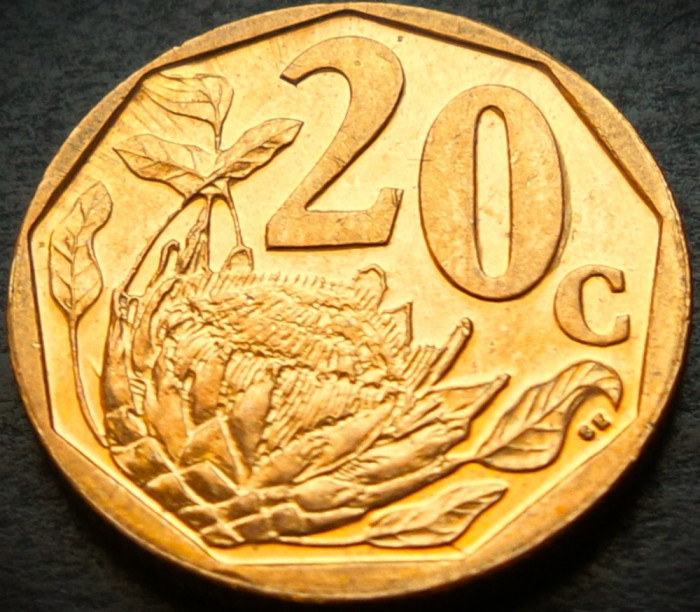Moneda 20 CENTI - AFRICA de SUD, anul 2009 * cod 4153 = AFURIKA TSHIPEMBE UNC