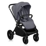 Carucior sport Lionelo Mika Plus cu copertina XXL si accesorii, gri, pana la 22 kg
