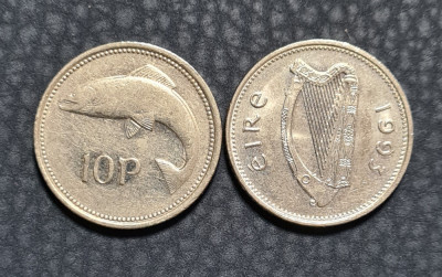 Irlanda 10 pence 1993 foto