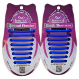 ALBASTRU- Sireturi Elastice din Silicon pentru pantofi sport, functie NO TOUCH, SIRETILA