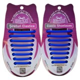 ALBASTRU- Sireturi Elastice din Silicon pentru pantofi sport, functie NO TOUCH, 5MM, FERME, SIRETILA