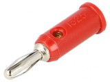 Mufă Banană 4mm 5A 5kV Roșie 3mm Cablu