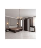 Dormitor MIRELA Cu Pat Tapitat Alb