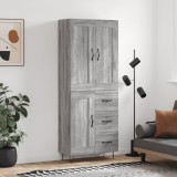 Cumpara ieftin Dulap &icirc;nalt, gri sonoma, 69,5x34x180 cm, lemn compozit