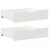 Sertare Pat Gossi, 2 buc, 75x55x16cm, Lemn Masiv Pin Alb, Roti, Depozitare Lenjerie, Jucarii, Accesorii Mobila