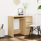 Gossi birou, stejar sonoma, 90x45x76 cm, lemn prelucrat
