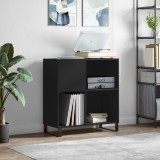 vidaXL Dulap pentru discuri negru 84,5x38x89 cm lemn compozit