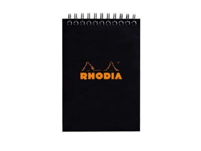 Blocnotes A6, spirala, 80 file, Rhodia Classic, black foto