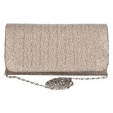 Posetă bej lucioasă cu lanț pentru femei, 20x5x10cm, CMCLASS