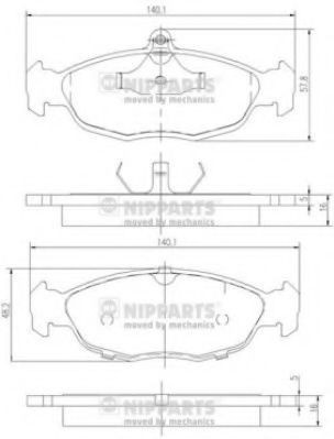 Set placute frana,frana disc DAEWOO CIELO limuzina (KLETN) (1995 - 2008) NIPPARTS J3600901 foto