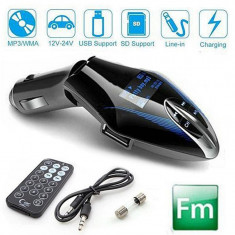 Modulator FM Auto pentru Masina cu Bluetooth, HandsFree, MP3, USB, microSD, AUX, Afisaj LCD foto