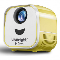 Videoproiector Portabil Vivibright L1, Full HD 1080P, 1000 Lumeni, USB, HD-IN, VGA, DC-IN, AV, Card TF, Difuzor Incorporat, Galben