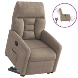 VidaXL Fotoliu rabatabil electric cu ridicare, gri taupe, microfibră 3303101