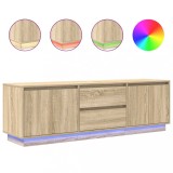 Cumpara ieftin Dulap TV cu lumini LED Stejar Sonoma 160,5x41x50 cm