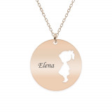 Enfance - Colier personalizat fetita banut din argint 925 placat cu aur roz, Bijubox