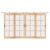 Set piese pentru ușă glisantă, argintiu, 200 cm oțel inoxidabil