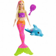 Jucarie Papusa Barbie Sirena cu delfin GGG 58 Mattel foto