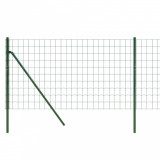 Gard plasa de sarma, verde, 1,1x10 m, otel galvanizat GartenMobel Dekor, vidaXL
