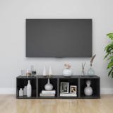 Comode TV, 4 buc., gri extralucios, 37x35x37 cm, PAL