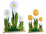 Cumpara ieftin Set flori artificiale textil multicolor 50x8x68 cm, 34x6x50 cm