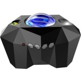 Proiector Aurora Boreala cu Lampa Veghe Copii, Boxa Bluetooth, Telecomanda, Efecte Luminoase Rotative, Stele, Luna, Multicolor