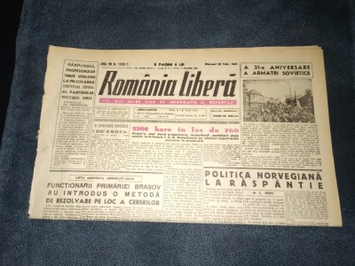 ZIARUL ROMANIA LIBERA 28 FEBRUARIE 1949 foto