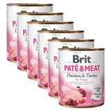 Conservă Brit Pat&eacute; &amp;amp; Meat PUPPY 6 x 800 g